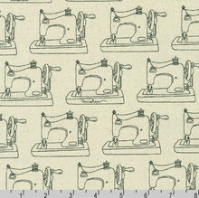 Load image into Gallery viewer, Robert Kaufman - CANVAS - Sewing Machines Natural - 1/2 YARD CUT
