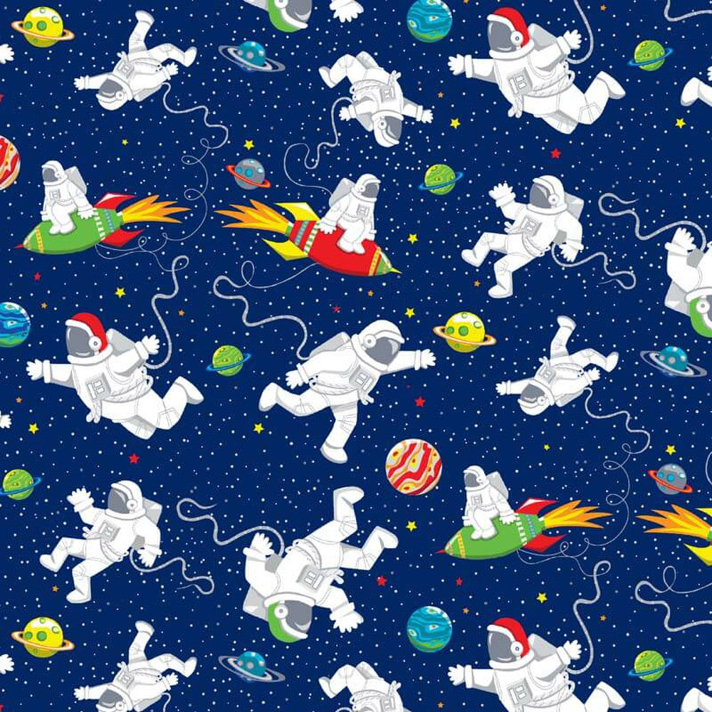 Henry Glass & Co - Blast Off into Space - Astronaut Allover - 1/2 YARD CUT