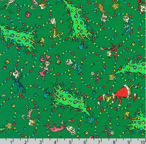 Robert Kaufman - How the Grinch Stole Christmas - Christmas Trees Pine - 1/2 YARD CUT