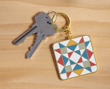 Load image into Gallery viewer, Star Quilt Keychain
