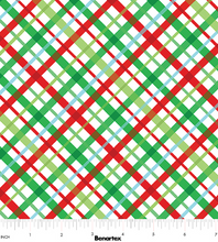 Load image into Gallery viewer, Benartex - Happy Llamadays - Holiday Plaid White - 1/2 YARD CUT
