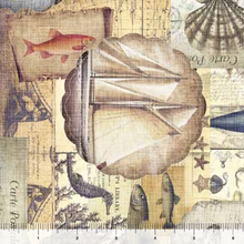 Load image into Gallery viewer, QT Fabrics - Siren&#39;s Call - Nautical Patchwork - 1/2 YARD CUT
