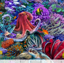 Load image into Gallery viewer, QT Fabrics - Treasures at Sea - Packed Sealife - 1/2 YARD CUT
