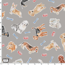 Load image into Gallery viewer, Michael Miller - Stay Pawsitive - Play Time Gray - 1/2 YARD CUT
