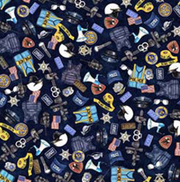 QT Fabrics - American Heroes Police - Everything Police - 1/2 YARD CUT