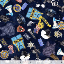 Load image into Gallery viewer, QT Fabrics - American Heroes Police - Everything Police - 1/2 YARD CUT
