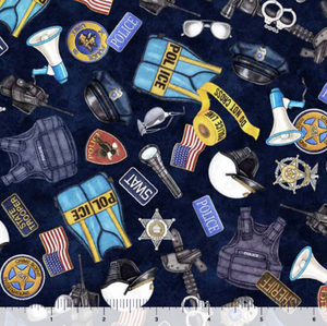 QT Fabrics - American Heroes Police - Everything Police - 1/2 YARD CUT