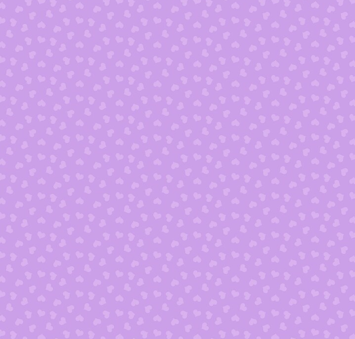 Elizabeth Studio - Lavender Tonal Hearts - 1/2 YARD CUT