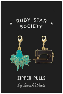 Zipper Pulls - Sarah Watts Octopus & Sewing Machine