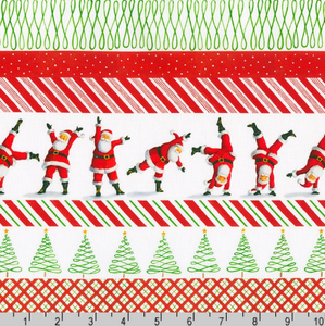 Robert Kaufman - Christmas Jamboree - Santa Stripe - 1/2 YARD CUT