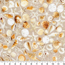 Load image into Gallery viewer, Hi Fashion - Seashells in the Sand - 1/2 YARD CUT
