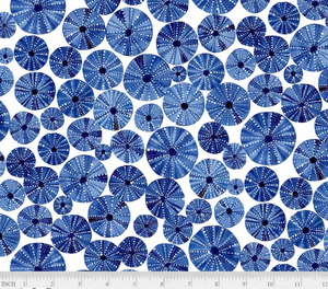 P&B Textiles - By the Sea - Sea Urchins White - 1/2 YARD CUT