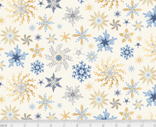 Load image into Gallery viewer, P&amp;B Textiles - Christmas Shimmer - Snowflakes Ecru - 1/2 YARD CUT
