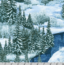 Load image into Gallery viewer, Robert Kaufman - Snowy Brook - Main Night - 1/2 YARD CUT
