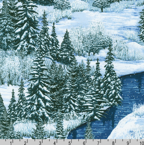 Robert Kaufman - Snowy Brook - Main Night - 1/2 YARD CUT