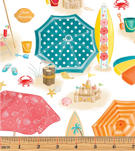 Benartex - Beach Retreat - Sun & Fun - 1/2 YARD CUT