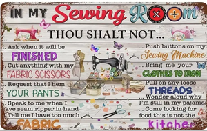 Rules for My Sewing Room Metal Sign