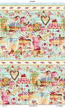 Load image into Gallery viewer, Henry Glass &amp; Co - Tweets &amp; Treats - Mint Border Stripe - 1/2 YARD CUT
