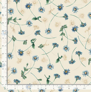 Timeless Treasures - Dragonfly Garden - Small Falling Vintage Flowers - 1/2 YARD CUT