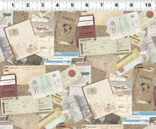 Load image into Gallery viewer, Clothworks - Explore - Collage Taupe - 1/2 YARD CUT
