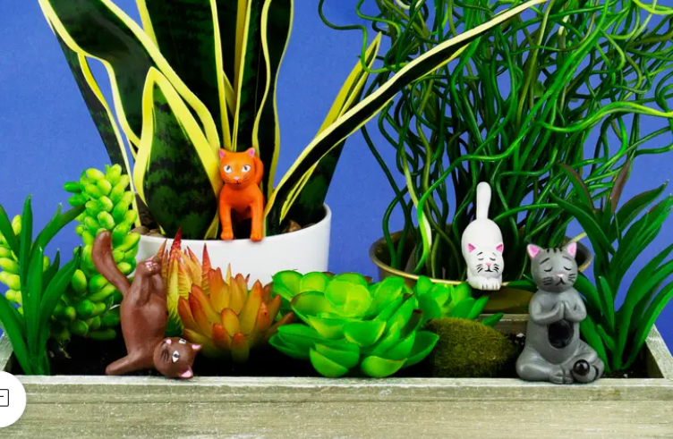 Mini Plant Pot Yoga Cats