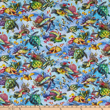 Load image into Gallery viewer, Oasis Fabrics - Sea Turtle Master - Light Blue - 1/2 YARD CUT

