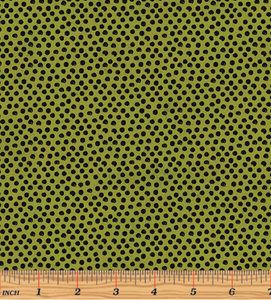 Contempo - On the Farm - On the Dot Olive - 1/2 YARD CUT