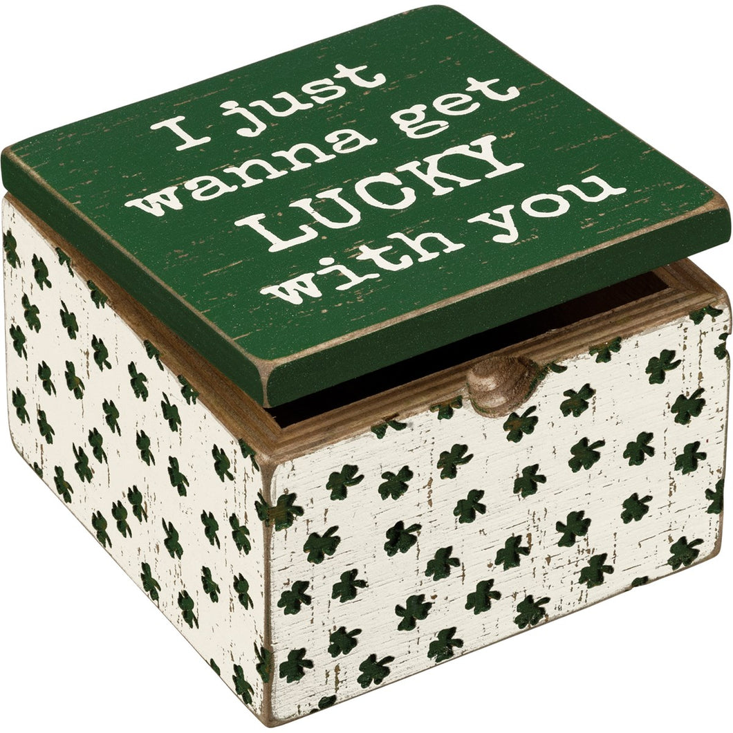 St Patrick's Day Get Lucky Hinged Box