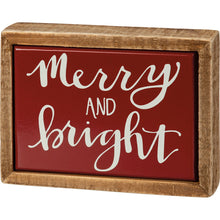 Load image into Gallery viewer, Merry and Bright Mini Box Sign
