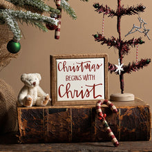 Load image into Gallery viewer, Christmas Begins with Christ Mini Box Sign
