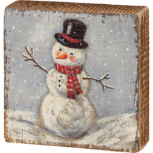 Load image into Gallery viewer, Snowman Block Sign
