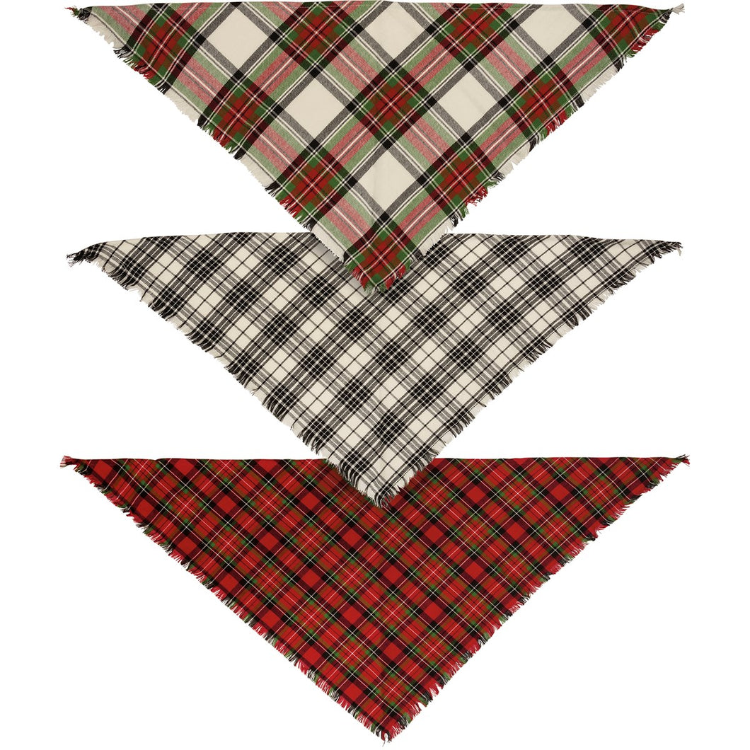 Plaid Pet Bandanas - set of 3