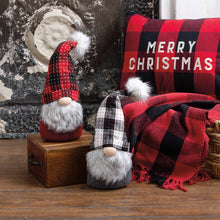 Load image into Gallery viewer, Large Plaid Stuffed Gnome Shelf Sitter
