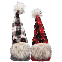 Load image into Gallery viewer, Large Plaid Stuffed Gnome Shelf Sitter
