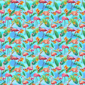 Paintbrush Studio - Fabulous Flamingos - Aqua - 1/2 YARD CUT