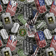 Load image into Gallery viewer, Sykel Enterprises - Military Dog Tags - Army - 1/2 YARD CUT
