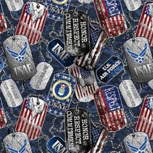 Load image into Gallery viewer, Sykel Enterprises - Military Dog Tags - Air Force - 1/2 YARD CUT

