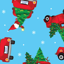 Load image into Gallery viewer, Benartex - Merry Gnomeville - Holiday Gnome Trucks Blue - 1/2 YARD CUT
