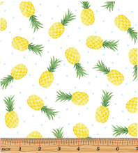 Load image into Gallery viewer, Kanvas - Fun in the Sun - Pineapple Fun White - 1/2 YARD CUT
