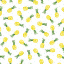 Load image into Gallery viewer, Kanvas - Fun in the Sun - Pineapple Fun White - 1/2 YARD CUT
