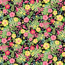 Load image into Gallery viewer, Kanvas - Fun in the Sun - Tropical Paradise Black - 1/2 YARD CUT

