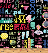 Load image into Gallery viewer, Kanvas - Fun in the Sun - Words Black - 1/2 YARD CUT
