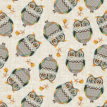 Load image into Gallery viewer, Benartex - Hello Fall - Tossed Owls Lt Natural - 1/2 YARD CUT
