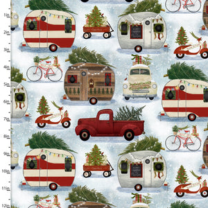 Quilter's Palette - Christmas Campers - Christmas on the Go - 1/2 YARD CUT
