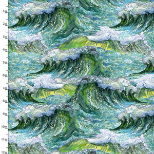 3 Wishes - Call of the Sea - Waves - 1/2 YARD CUT