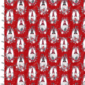 End of Bolt - Hanging with My Gnomies - Red Framed Gnomes - 1 yd 9"