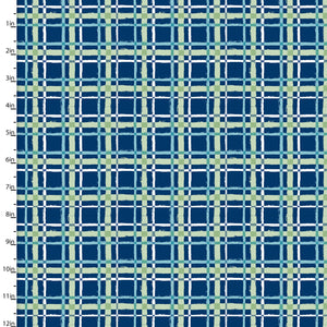 3 Wishes - Forest Friends Blue - Plaid - 1/2 YARD CUT