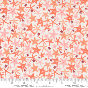 Moda Fabrics - The Sea and Me - You're a Star Cloud Coral - 1/2 YARD CUT