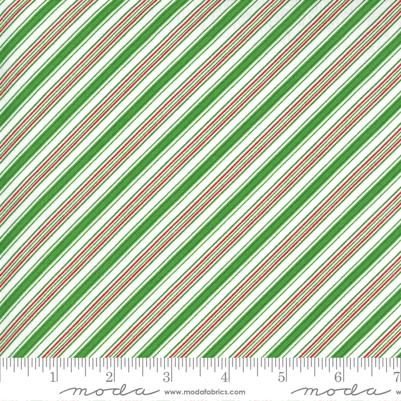 Moda Fabrics - Merry & Bright - Ever Green Stripe - 1/2 YARD CUT