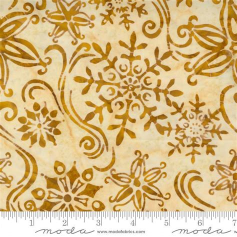 Moda Fabrics - Felicity Gold Snowflake Batik - 1/2 YARD CUT
